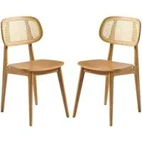 Romney Dining Chairs In Pair - Natural, Oak