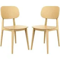 Romney Dining Chairs Pair - Natural Oak
