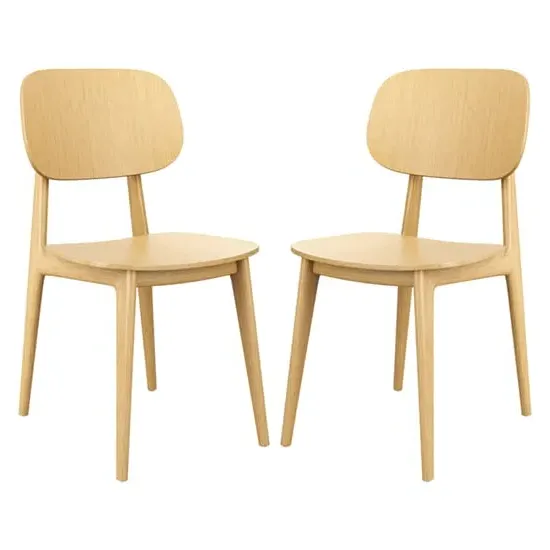 Romney Dining Chairs Pair - Natural Oak image