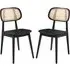 Romney Dining Chairs Pair - Satin Black, Oak