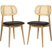 Romney Rattan Side Chairs - Black, Beech