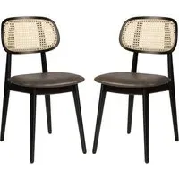 Romney Side Chairs - Brown, Rattan