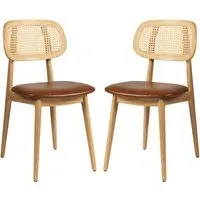 Romney Side Chairs - Tan, Rattan