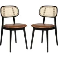 Romney Side Chairs - Tan, Rattan