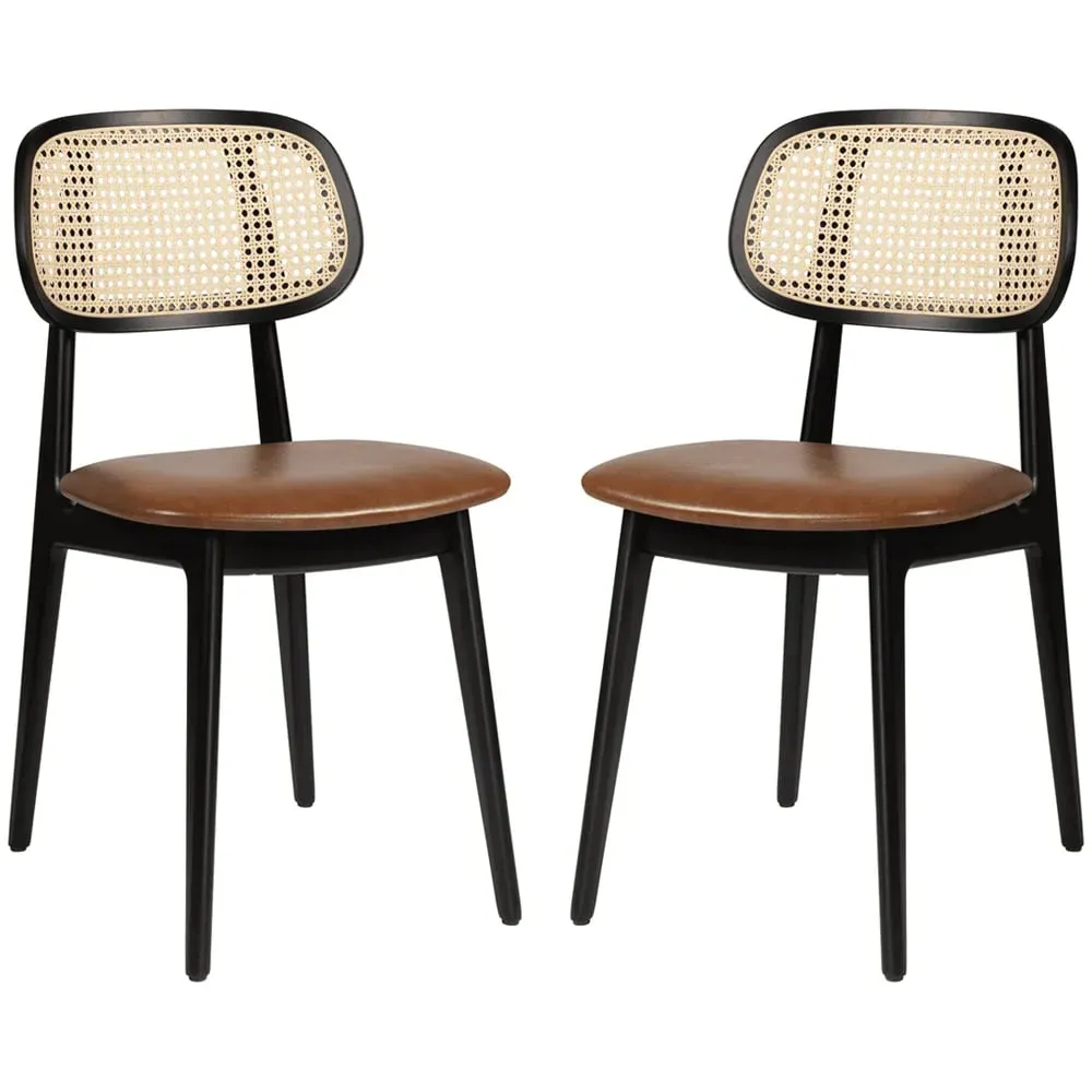 Romney Side Chairs - Tan, Rattan
