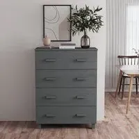 Ronen 4-Drawer Chest - Dark Grey, Pine