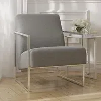 Rootstown Bedroom Chair with Silver Frame - Dove Grey, Fabric