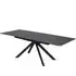 Rosario Ceramic Marble Extending Dining Table - Matt Black