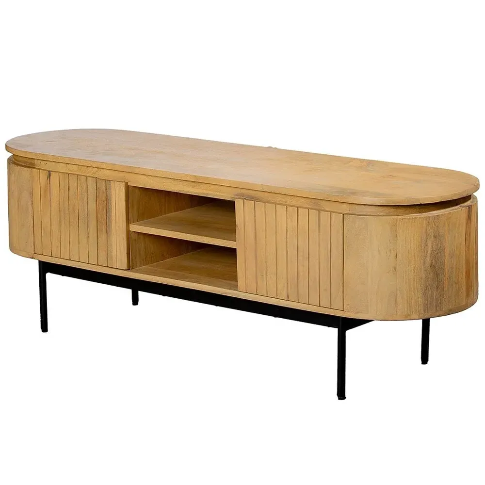 Roseau TV Stand with 2 Doors - Natural