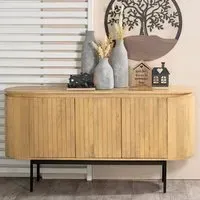 Roseau Wooden Sideboard with 3 Doors - Natural