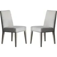 Roselle Dining Chairs in Pair - Cement Grey, Linen