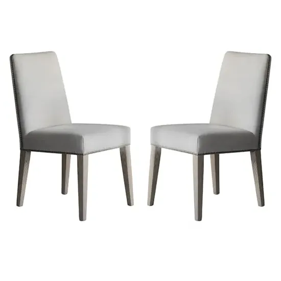 Roselle Dining Chairs in Pair - Cement Grey, Linen image