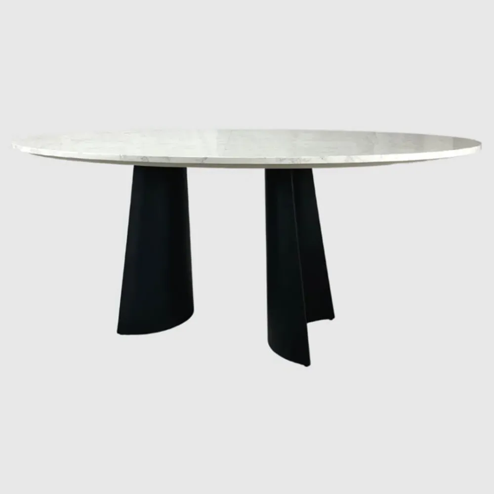 Rosemont Oval Dining Table - White, Marble
