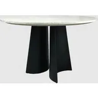 Rosemont Round Dining Table - White, Marble