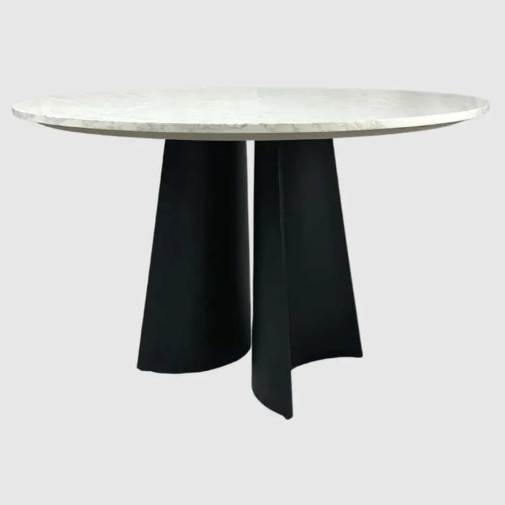 Rosemont Round Dining Table - White, Marble image