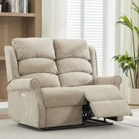 Rosenberg 2 Seater Electric Reclining Sofa - Rabbit, Fabric alternate view