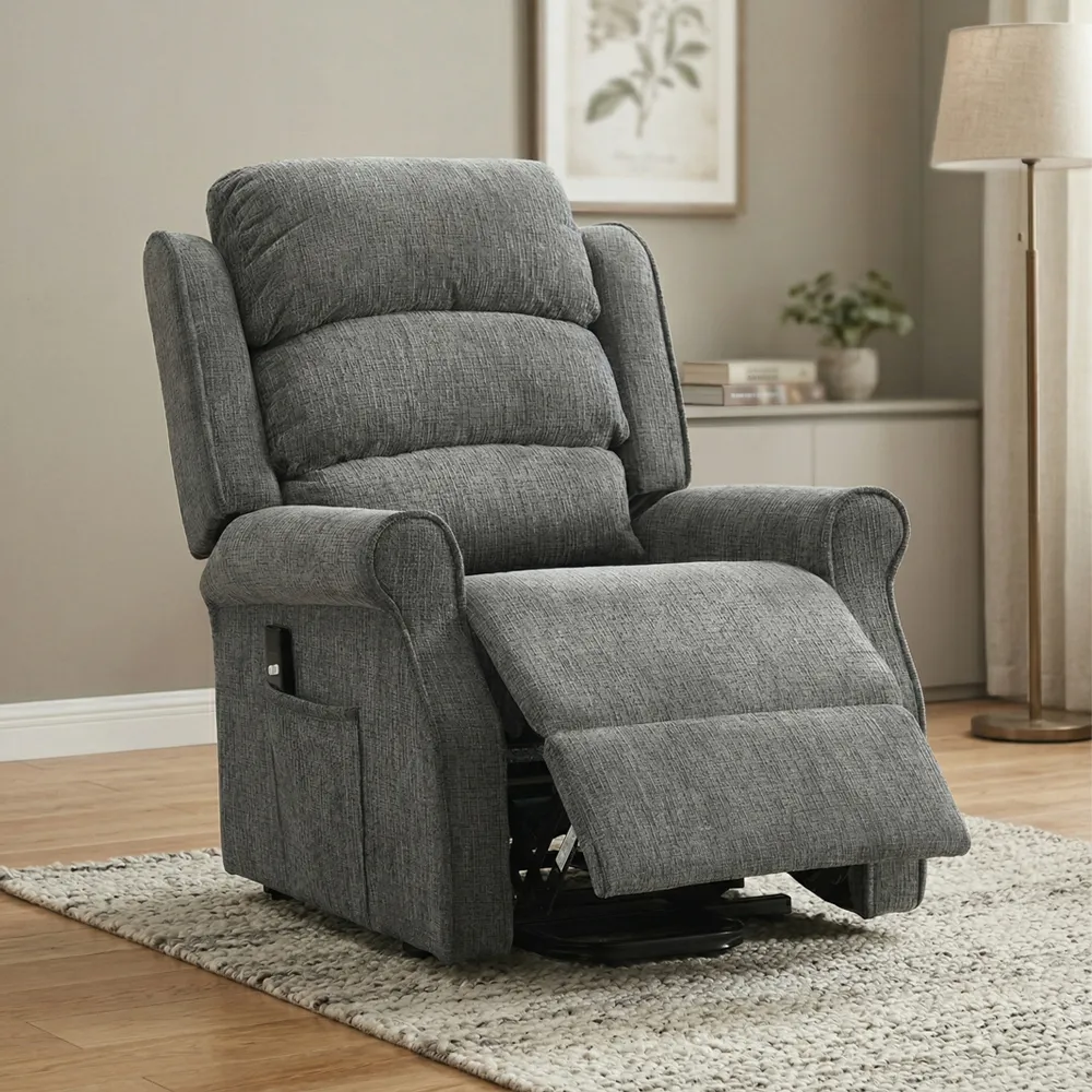Rosenberg Single Motor Lift Tilt Recliner Chair - Anthracite, Fabric product
