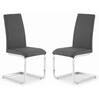 Rosendale Cantilever Dining Chairs Pair - Slate Grey, Linen Fabric alternate view