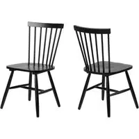Roswell Dining Chairs Set of 2 - Black, Birch Wood