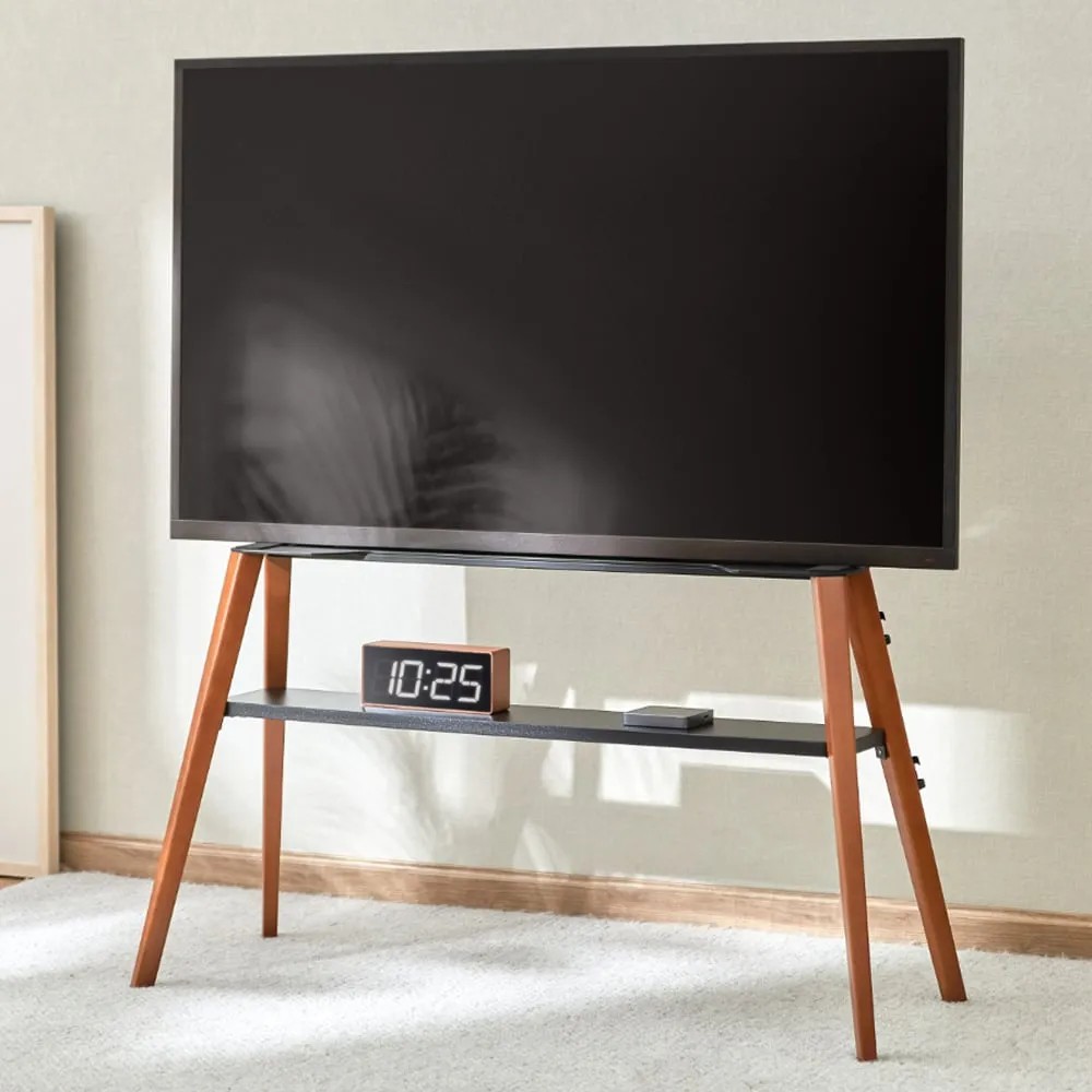Roswell Easel TV Stand with Storage - Dark Oak, MDF image
