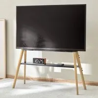 Roswell Easel TV Stand with Storage - Light Oak, MDF