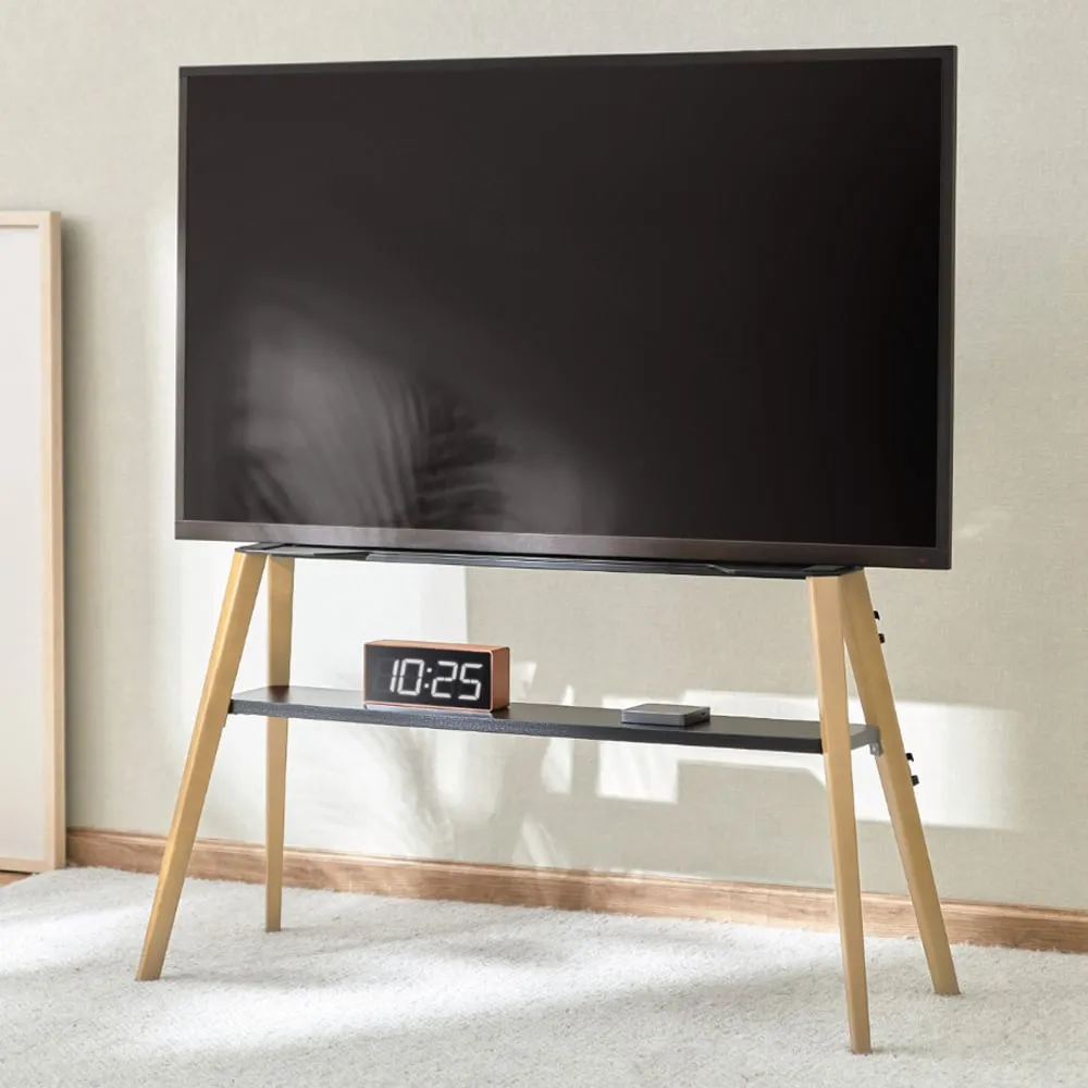 Roswell Easel TV Stand with Storage - Light Oak, MDF