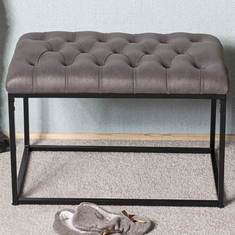Roswell Textile Fabric Stool with Steel Frame - Anthracite image