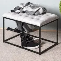 Roswell Textile Fabric Stool with Steel Frame - Grey