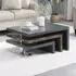 Rotating Coffee Table with 3 Tops - Grey, High Gloss