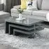 Rotating Coffee Table with 3 Tops - Grey, High Gloss