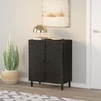 Rother Storage Cabinet with 2 Doors - Black, Mango Wood