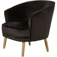 Round Armchair - Black, Velvet