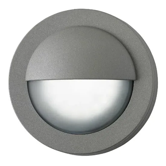 Round LED Wall Light with Acid Glass - Grey image