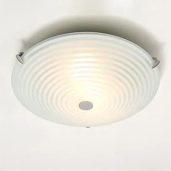 Roundel 2-Light Glass Flush Ceiling Light - Chrome product