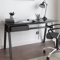 Rubery Glass Top Laptop Desk - Grey