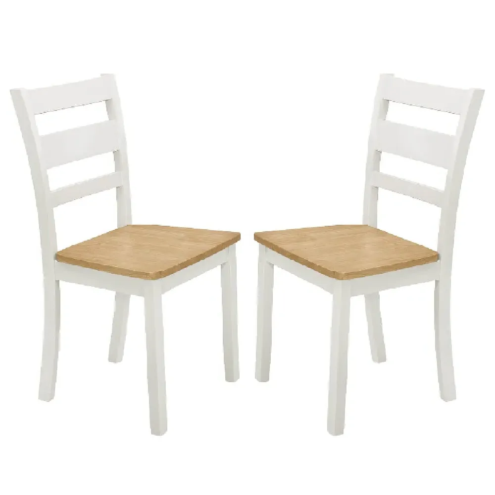 Rubin Wooden Dining Chairs in Pair - Oak, Grey