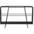 Ruchbah Glass Top Console Table - Grey, Metal