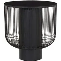 Ruchbah Round End Table with Metal Base - Black, Glass