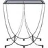 Ruchbah Side Table with Curved Base - Black, Glass