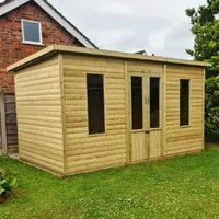 Ruidoso Small Garden Summerhouse with 2 Doors - Natural, Wood alternate view