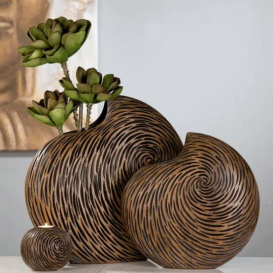 Rumba Vase - Brown, Poly