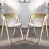Rumbek Dining Chairs with Fabric Seat - Natural, Grey