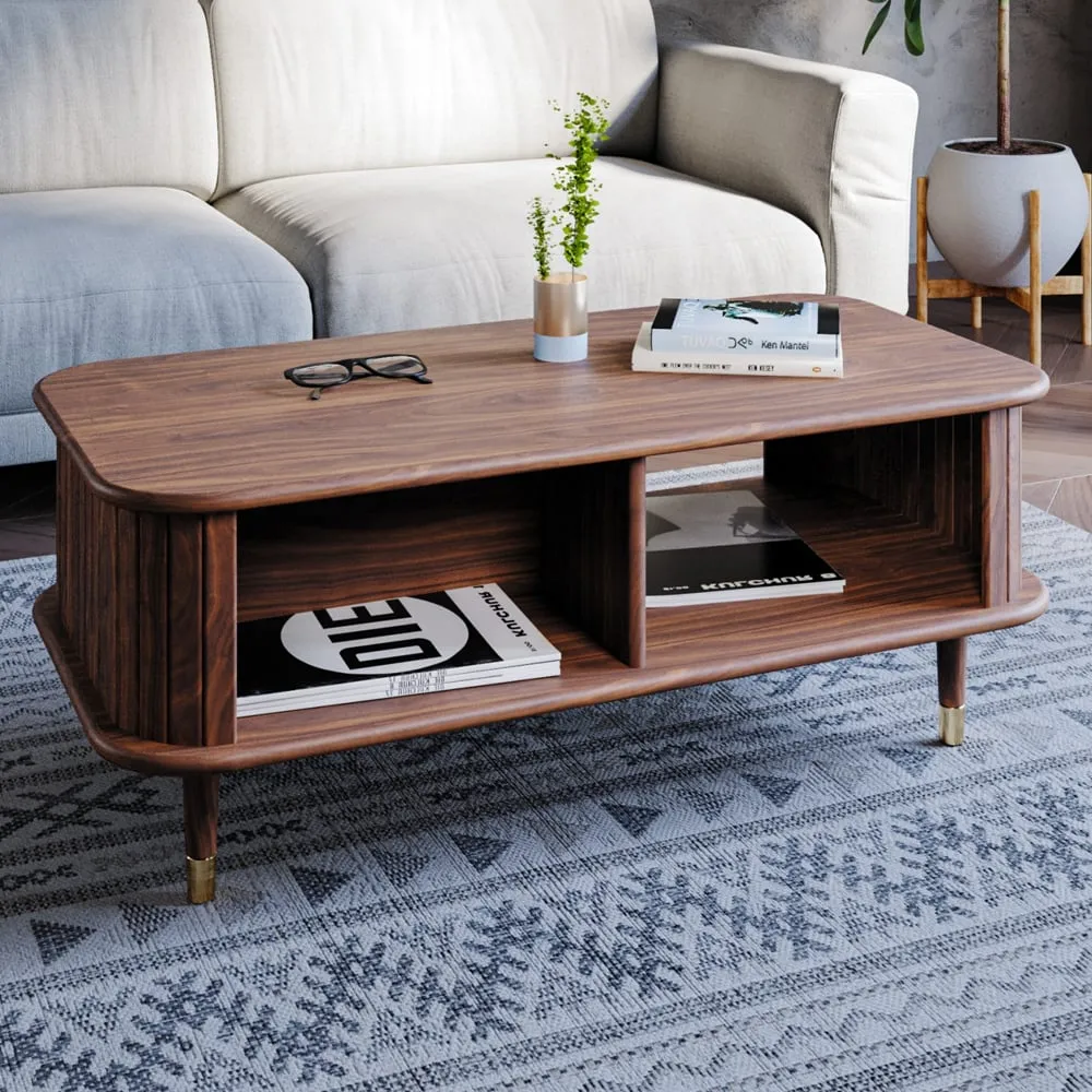 Rumbek Rectangular Coffee Table - Walnut, Wood