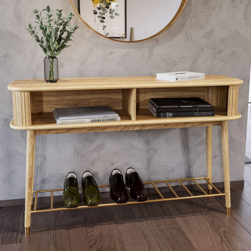 Rumbek Rectangular Console Table - Natural