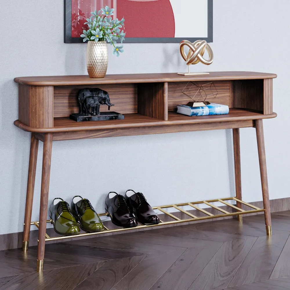 Rumbek Rectangular Console Table - Walnut