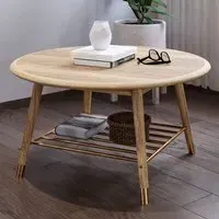 Rumbek Round Coffee Table - Natural, Wood