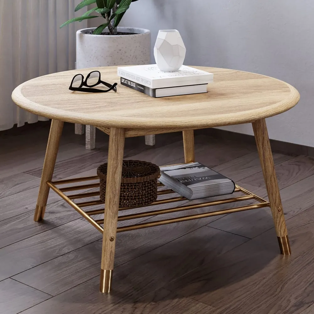 Rumbek Round Coffee Table - Natural, Wood image