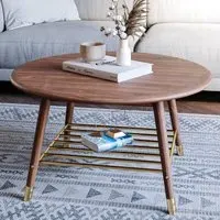 Rumbek Round Coffee Table - Walnut, Wood