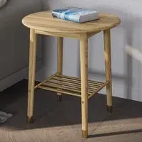 Rumbek Round Side Table - Natural