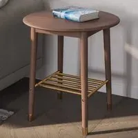 Rumbek Round Side Table - Walnut